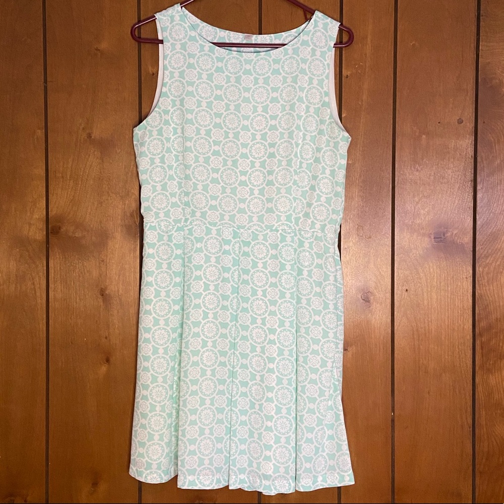 Light Blue and White Dress With Pleated Skirt Size Medium
